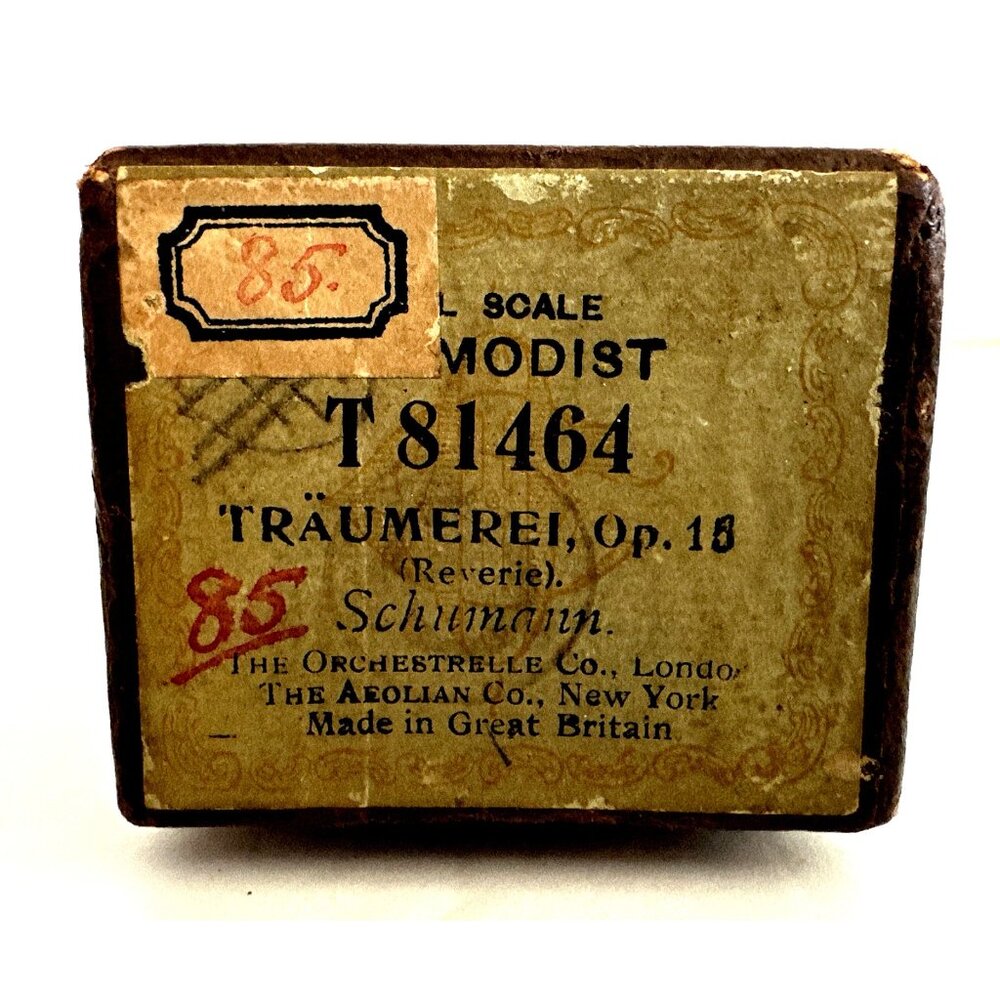 Themodist Player Piano Music Word Roll TRAUMEREI, OP. 15 T81464 London Very Rare
